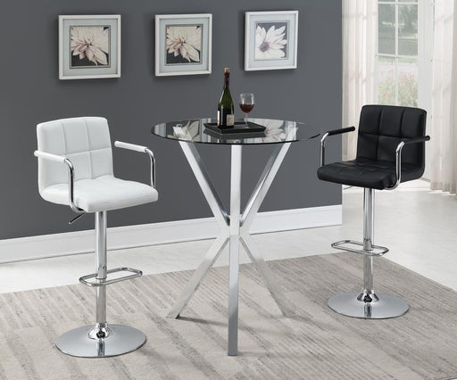 Palomar Adjustable Height Bar Stool White and Chrome - VIP FURNITURE (NJ)