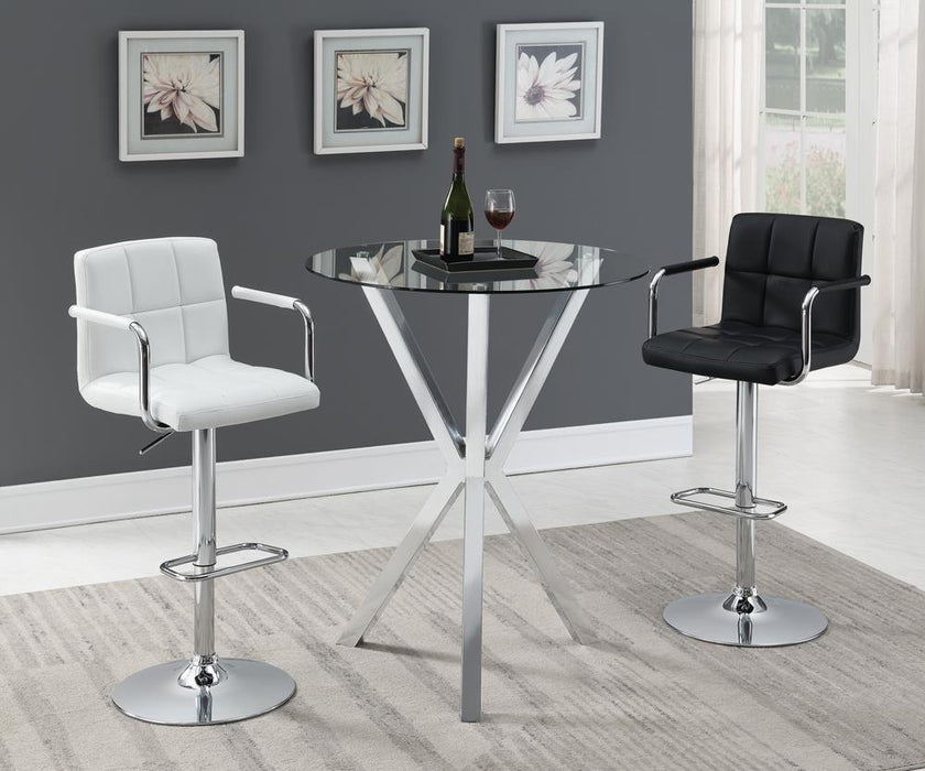Palomar Adjustable Height Bar Stool White and Chrome - VIP FURNITURE (NJ)