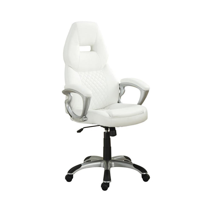 Bruce Adjustable Height Office Chair White and Silver - VIP FURNITURE (NJ)
