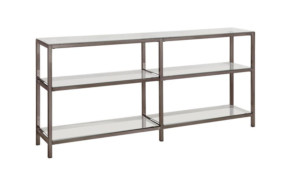 Kate 2-tier Bookcase Black Nickel - VIP FURNITURE (NJ)