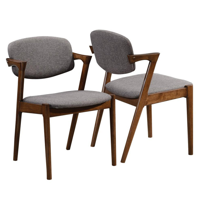 Malone Dining Side Chairs Grey and Dark Walnut (Set of 2) - VIP FURNITURE (NJ)