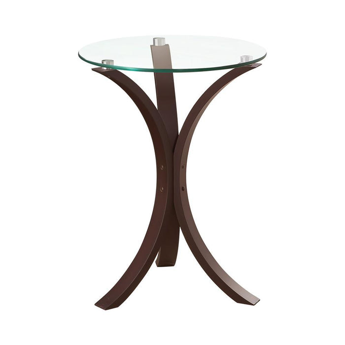 Edgar Round Accent Table Cappuccino - VIP FURNITURE (NJ)