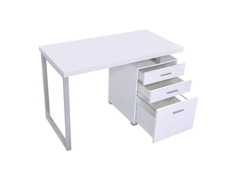 Brennan 3-drawer Office Desk White - VIP FURNITURE (NJ)