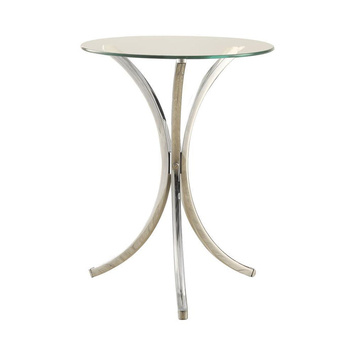 Eloise Round Accent Table with Curved Legs Chrome - VIP FURNITURE (NJ)