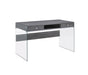 Dobrev 2-drawer Writing Desk Weathered Grey and Clear - VIP FURNITURE (NJ)