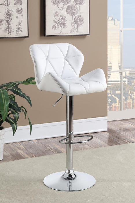 Berrington Adjustable Bar Stools Chrome and White (Set of 2) - VIP FURNITURE (NJ)