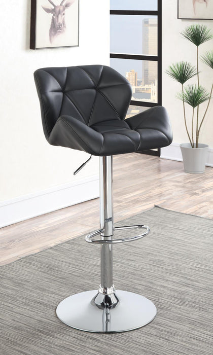 Berrington Adjustable Bar Stools Chrome and Black (Set of 2) - VIP FURNITURE (NJ)