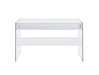 Dobrev 2-drawer Writing Desk Glossy White and Clear - VIP FURNITURE (NJ)