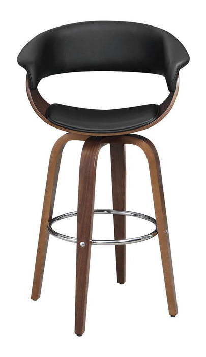 Zion Upholstered Swivel Bar Stool Walnut and Black - VIP FURNITURE (NJ)