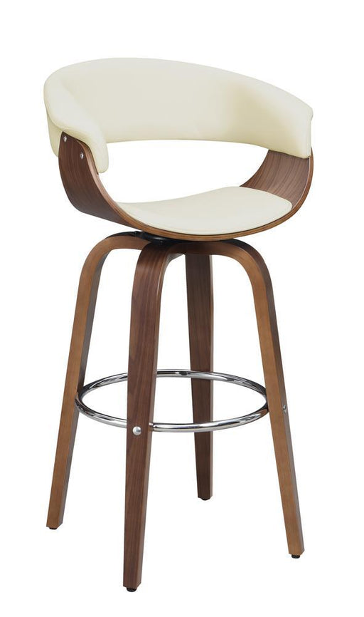 Zion Upholstered Swivel Bar Stool Walnut and Ecru - VIP FURNITURE (NJ)
