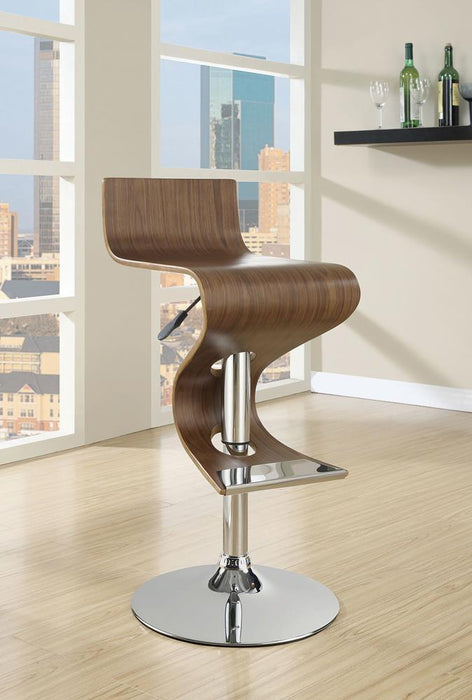 Covina Adjustable Bar Stool Walnut and Chrome - VIP FURNITURE (NJ)