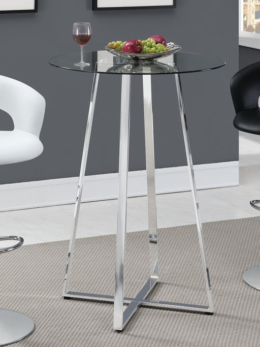 Zanella Glass Top Bar Table Chrome - VIP FURNITURE (NJ)