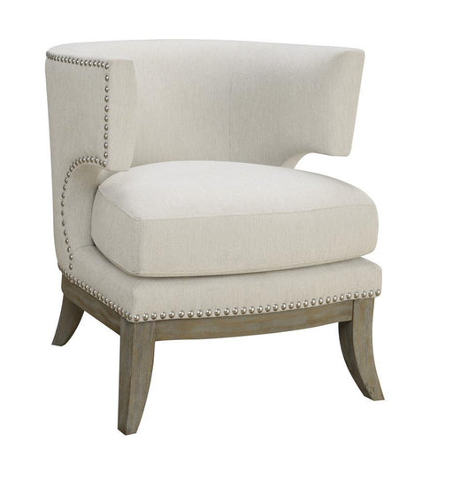 Jordan Dominic Barrel Back Accent Chair White and Weathered Grey - VIP FURNITURE (NJ)