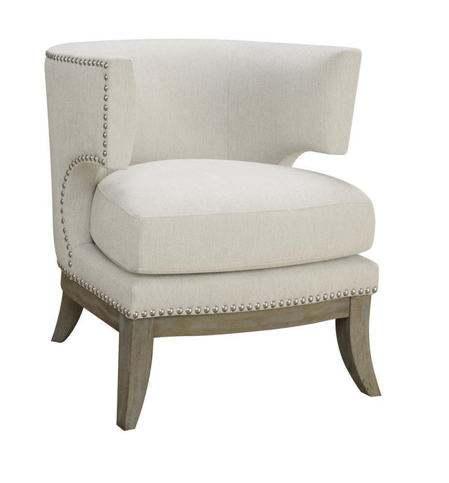 Jordan Dominic Barrel Back Accent Chair White and Weathered Grey - VIP FURNITURE (NJ)