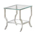 Saide Square End Table with Mirrored Shelf Chrome - VIP FURNITURE (NJ)