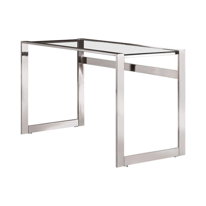Hartford Glass Top Writing Desk Chrome - VIP FURNITURE (NJ)