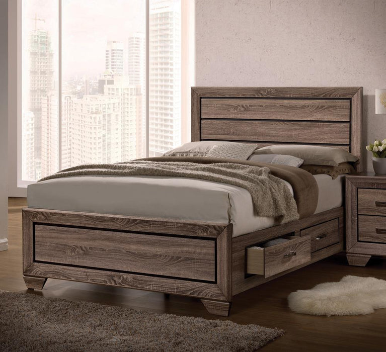 Kauffman Eastern King Panel Bed Washed Taupe - VIP FURNITURE (NJ)