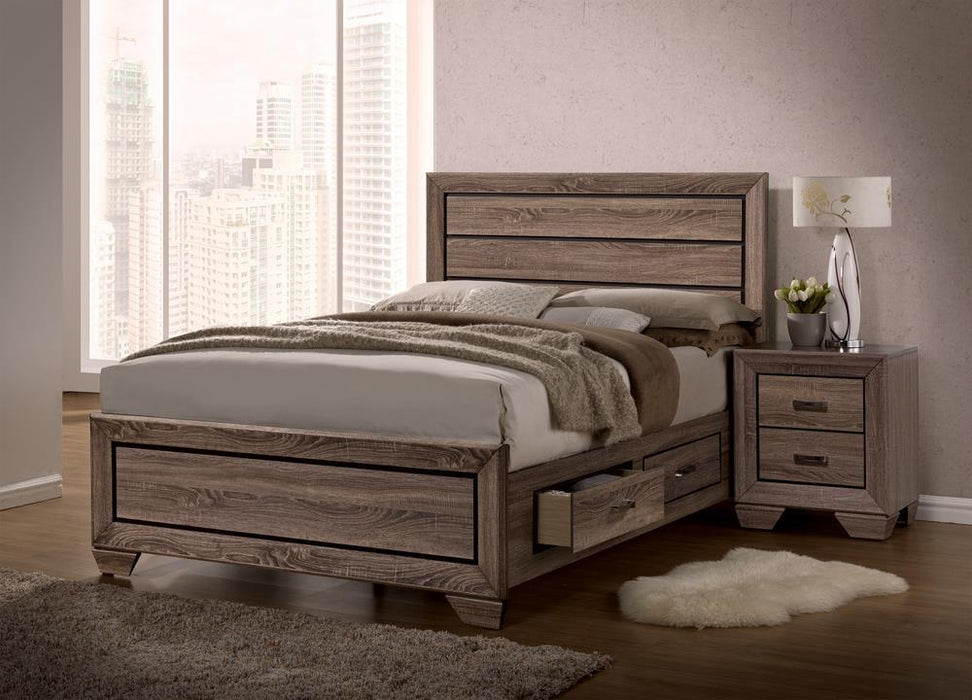 Kauffman Eastern King Panel Bed Washed Taupe - VIP FURNITURE (NJ)