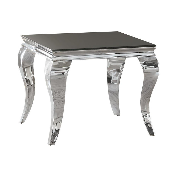 Luna Square End Table Chrome and Black - VIP FURNITURE (NJ)