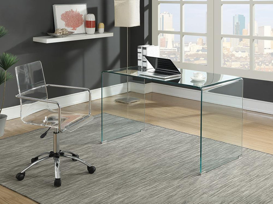 Ripley Glass Writing Desk Clear - VIP FURNITURE (NJ)