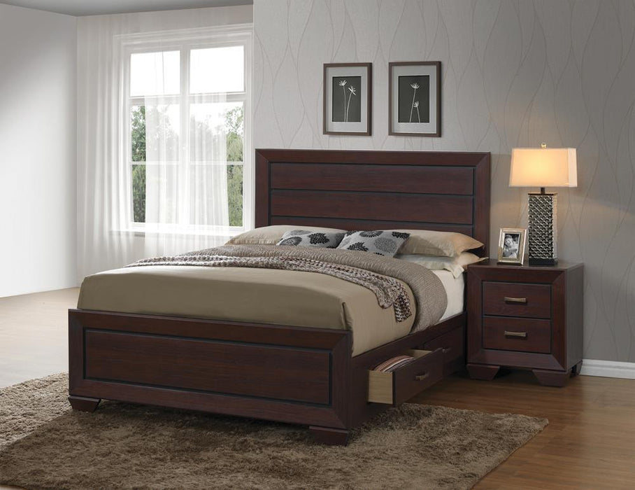 Kauffman Queen Storage Bed Dark Cocoa - VIP FURNITURE (NJ)
