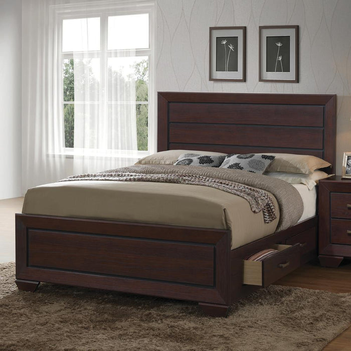 Kauffman Queen Panel Bed Dark Cocoa - VIP FURNITURE (NJ)