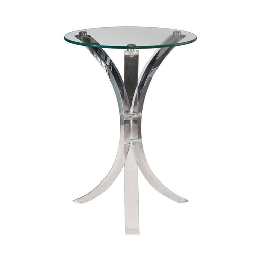 Emmett Round Accent Table Clear - VIP FURNITURE (NJ)