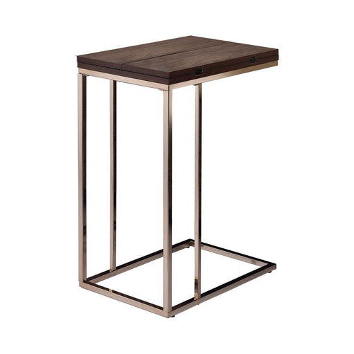 Pedro Expandable Top Accent Table Chestnut and Chrome - VIP FURNITURE (NJ)