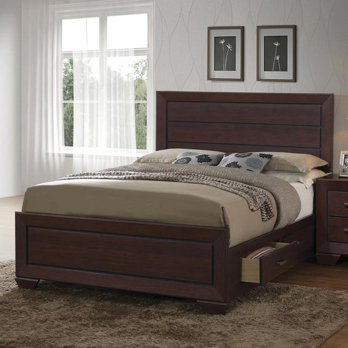 Kauffman California King Panel Bed Dark Cocoa - VIP FURNITURE (NJ)