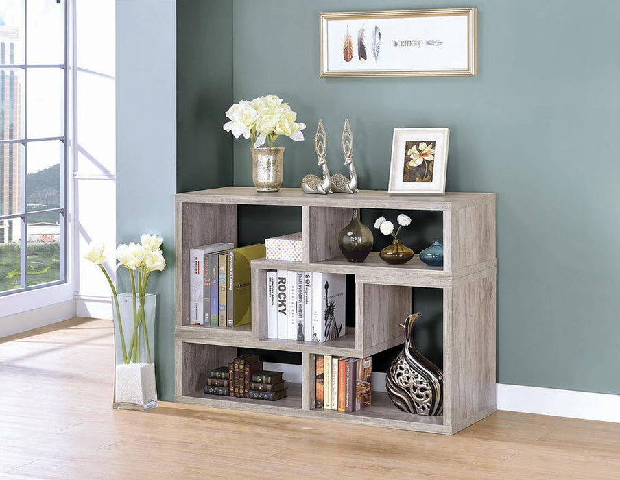 Velma Convertable Bookcase and TV Console Grey Driftwood - VIP FURNITURE (NJ)