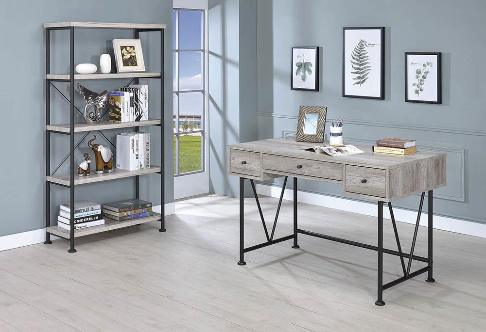Analiese 4-shelf Open Bookcase Grey Driftwood - VIP FURNITURE (NJ)