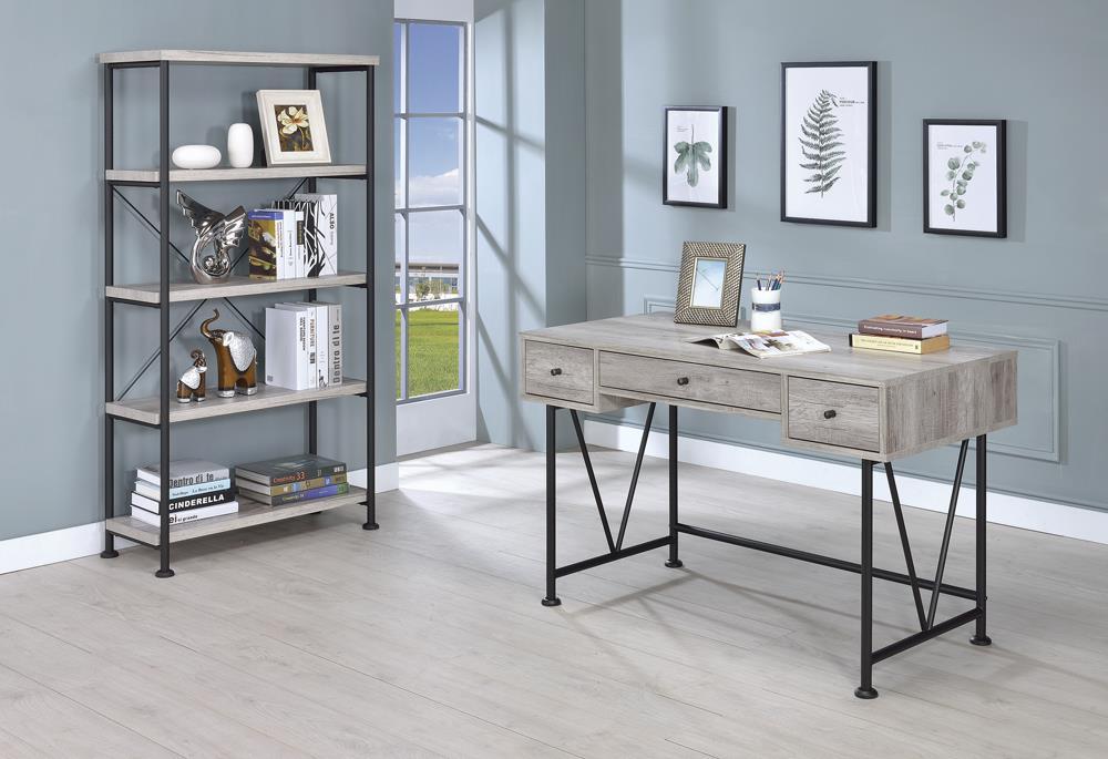 Analiese 4-shelf Open Bookcase Grey Driftwood - VIP FURNITURE (NJ)