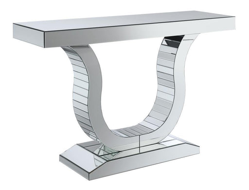 Saanvi Console Table with U-shaped Base Clear Mirror - VIP FURNITURE (NJ)