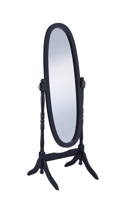 Foyet Oval Cheval Mirror Black - VIP FURNITURE (NJ)