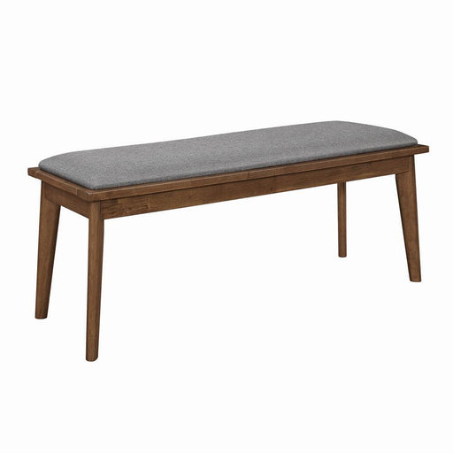 Alfredo Upholstered Dining Bench Grey and Natural Walnut - VIP FURNITURE (NJ)