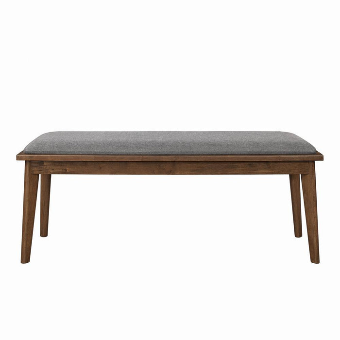 Alfredo Upholstered Dining Bench Grey and Natural Walnut - VIP FURNITURE (NJ)
