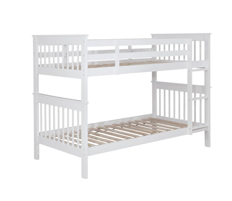 Chapman Twin Over Twin Bunk Bed White - VIP FURNITURE (NJ)