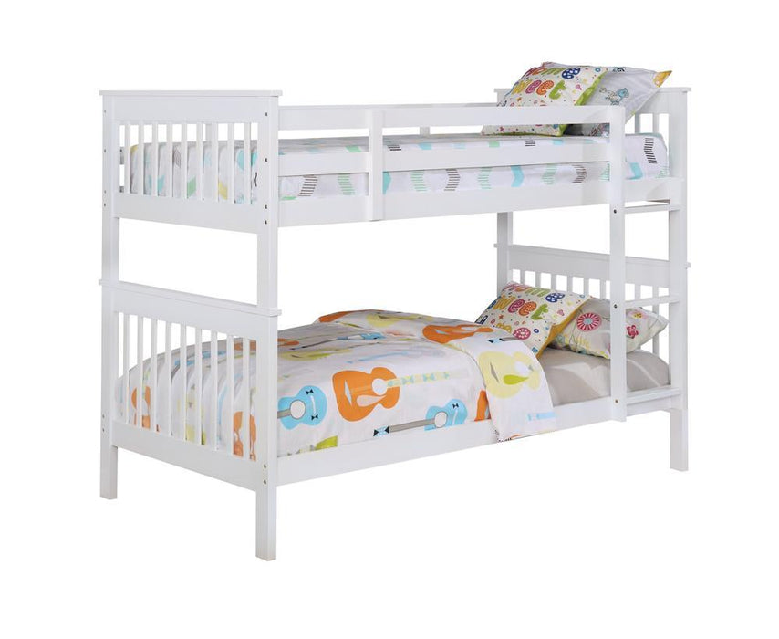 Chapman Twin Over Twin Bunk Bed White - VIP FURNITURE (NJ)