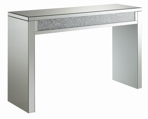 Gillian Rectangular Sofa Table Silver and Clear Mirror - VIP FURNITURE (NJ)
