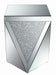 Amore Square End Table with Triangle Detailing Silver and Clear Mirror - VIP FURNITURE (NJ)