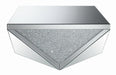 Amore Square Coffee Table with Triangle Detailing Silver and Clear Mirror - VIP FURNITURE (NJ)
