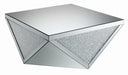 Amore Square Coffee Table with Triangle Detailing Silver and Clear Mirror - VIP FURNITURE (NJ)