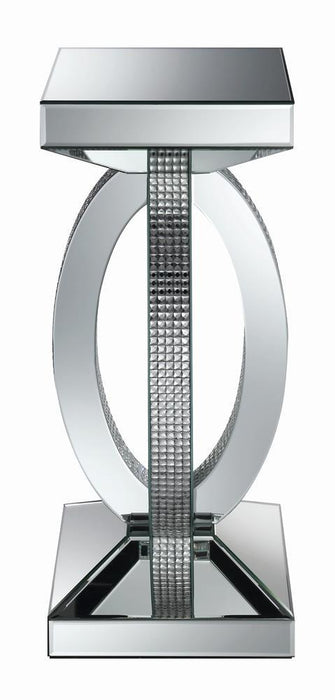 Amalia Square End Table with Lower Shelf Clear Mirror - VIP FURNITURE (NJ)