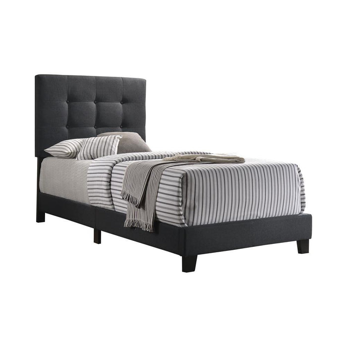 Mapes Tufted Upholstered Twin Bed Charcoal - VIP FURNITURE (NJ)