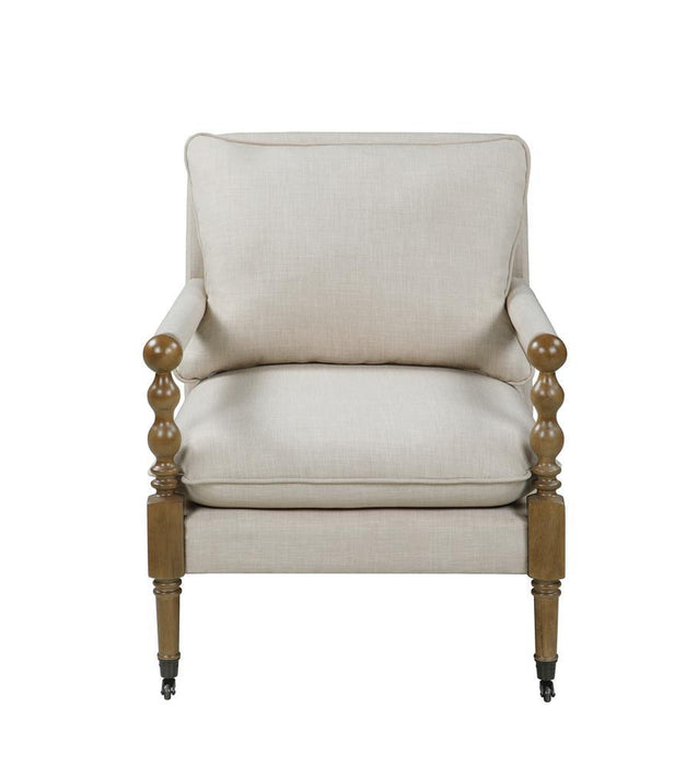 Dempsy Upholstered Accent Chair with Casters Beige - VIP FURNITURE (NJ)