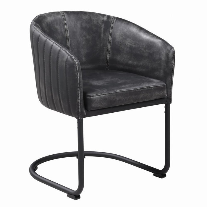Banner Upholstered Dining Chair Anthracite and Matte Black - VIP FURNITURE (NJ)