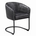 Banner Upholstered Dining Chair Anthracite and Matte Black - VIP FURNITURE (NJ)
