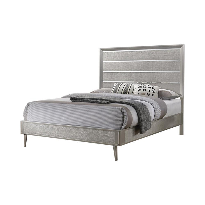 Ramon Queen Panel Bed Metallic Sterling - VIP FURNITURE (NJ)