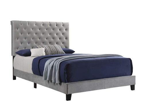Warner Queen Upholstered Bed Grey - VIP FURNITURE (NJ)
