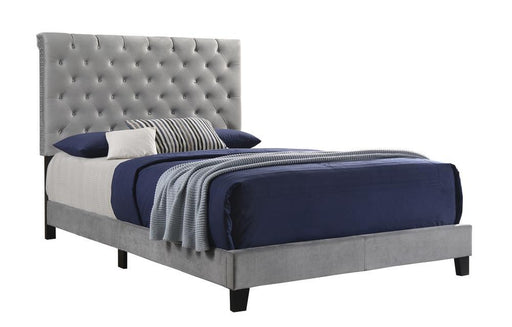 Warner Eastern King Upholstered Bed Grey - VIP FURNITURE (NJ)